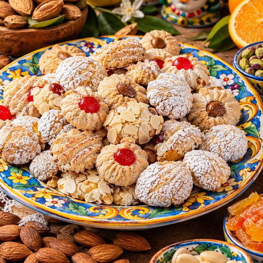 Paste di mandorla siciliane - dolcini di mandorla assortiti - Cucchitella Sciacca Shop - Bar Nuovo Fiore di Sciacca